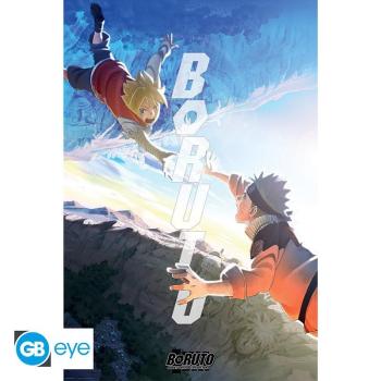 BORUTO - Poster Maxi "Boruto und Naruto"  Wie der Vater, so der Sohn! Finden Sie Boruto und Naruto im gleichen Alter auf diesem Poster, dass die Zeit überschreitet.